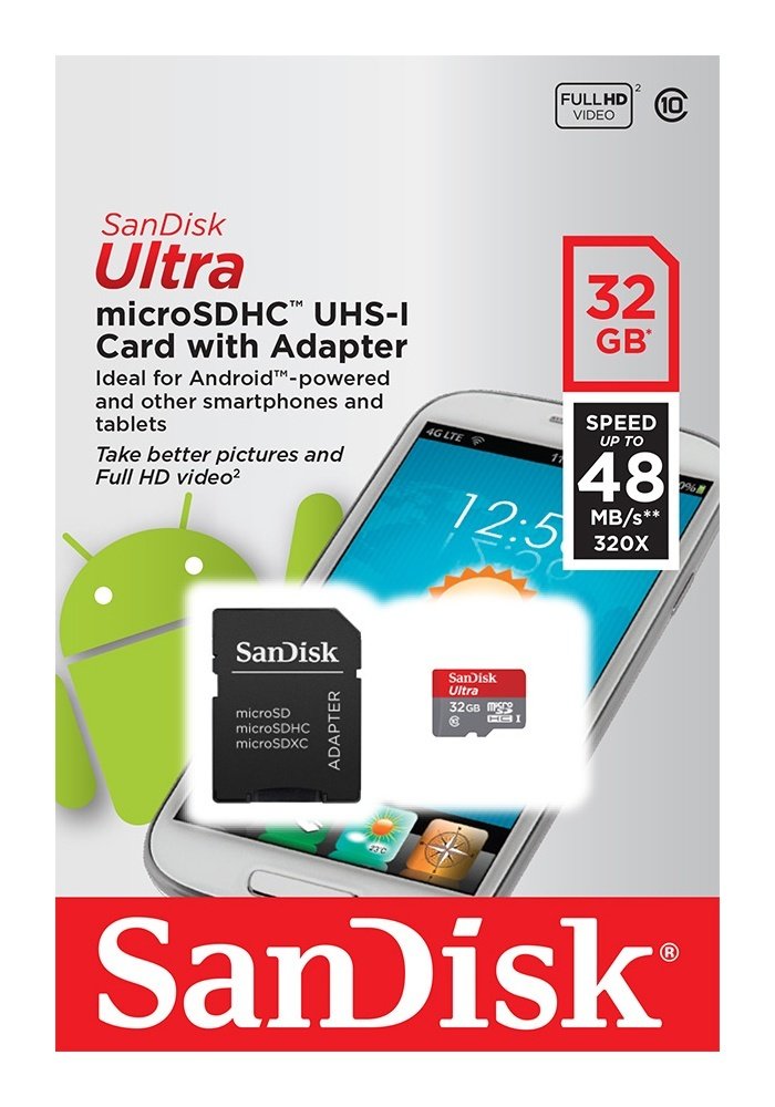 SanDisk Ultra 32GB скор.передачи  48MB/s.