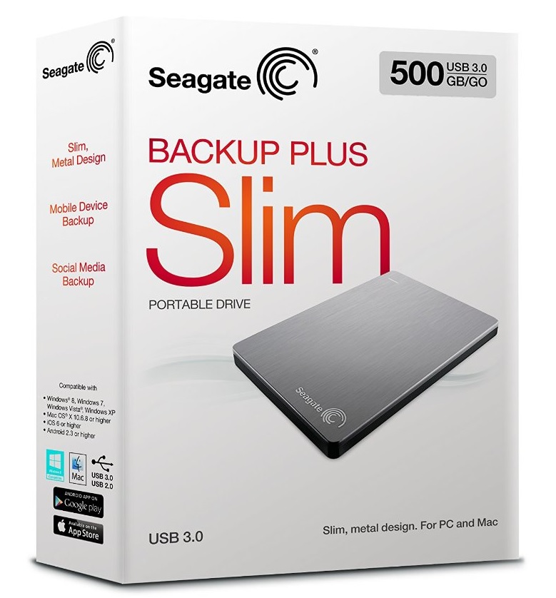 Внешний HDD Seagate Backup Plus Slim 500Gb USB 3.0